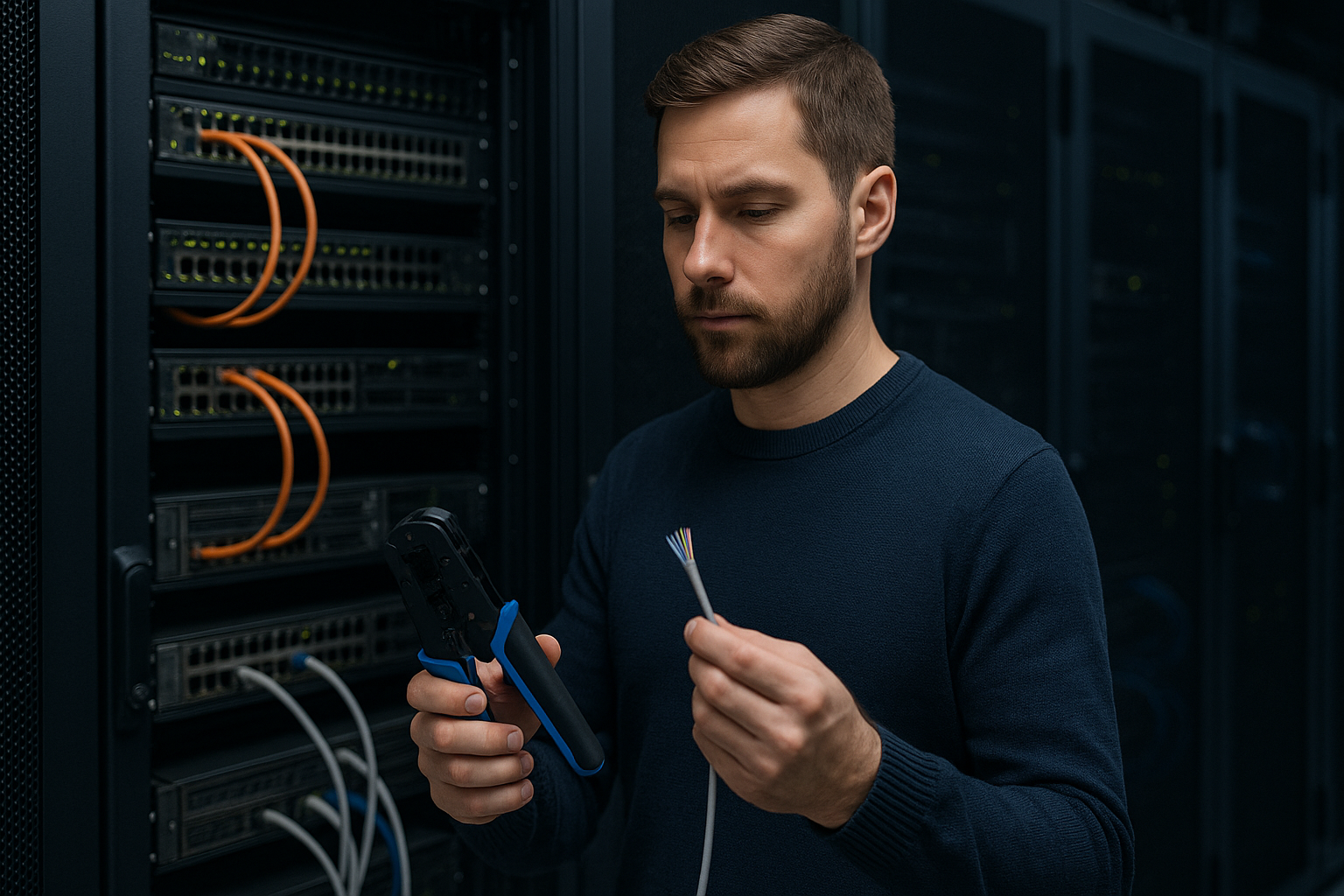 Серверна шафа з патч-панеллю та обладнанням | Net-Server